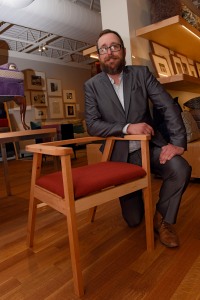 Bill Gardner of William John Gardner Design Studio transformed old maple boards found in a garage into a chair inspired by Mid-Century design. © BOB NAROD
